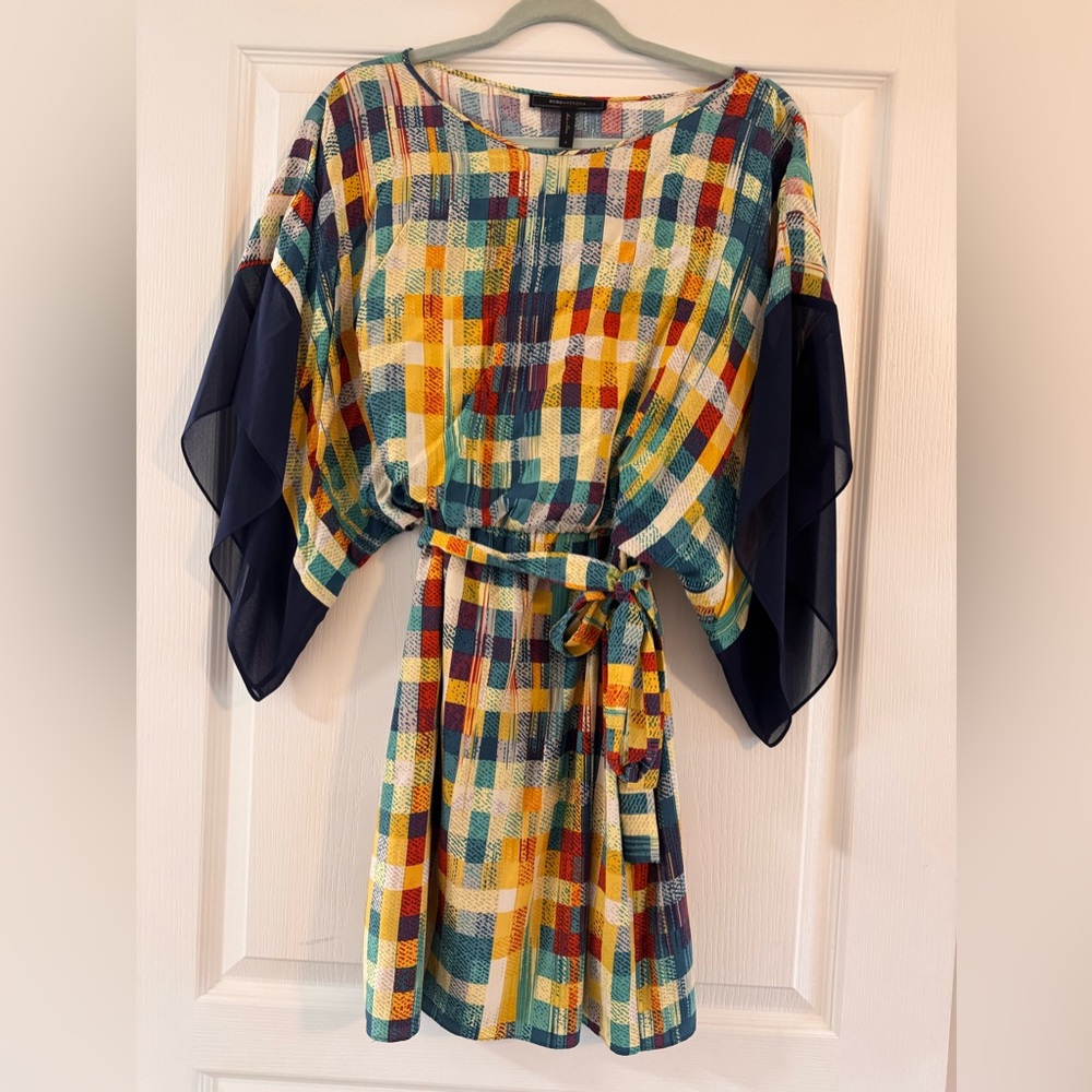 BCBGMaxAzria Multicolor Plaid Mini Dress
